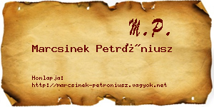 Marcsinek Petróniusz névjegykártya